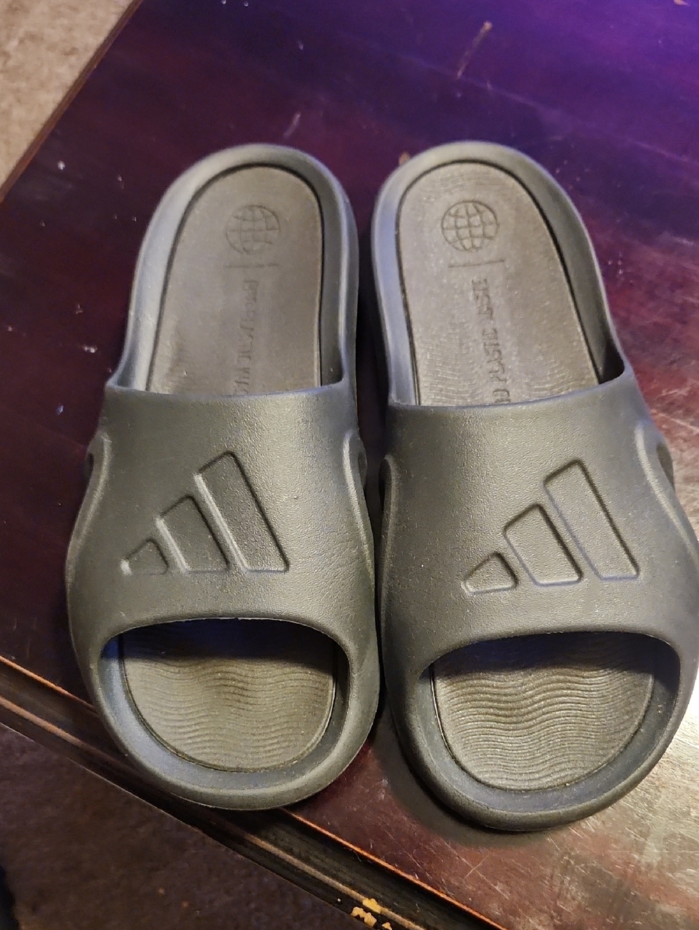 adidas Black Slide Sandals Mens Sz 7 Womens Sz 8.5